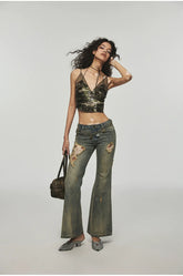 Camouflage 2-in-1 Halter Mesh Camisole